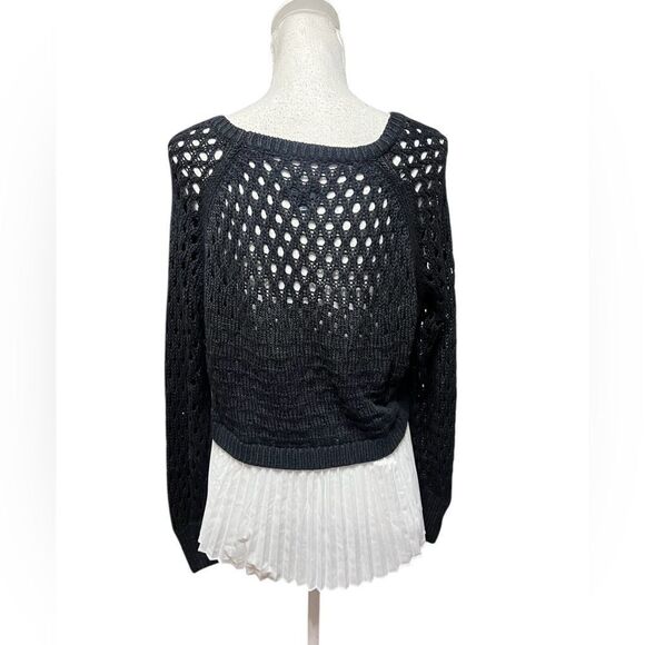 Maeve Layered Crochet and Pleated sweater blouse - Picture 5 of 7